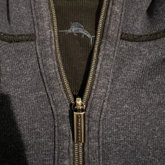 Tommy Bahama Navy 1/4 Zip Pullover Sweatshirt Mens - Picture 4 of 7
